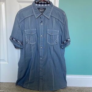 BKE Men's Denim Blue Button Down Shirt
